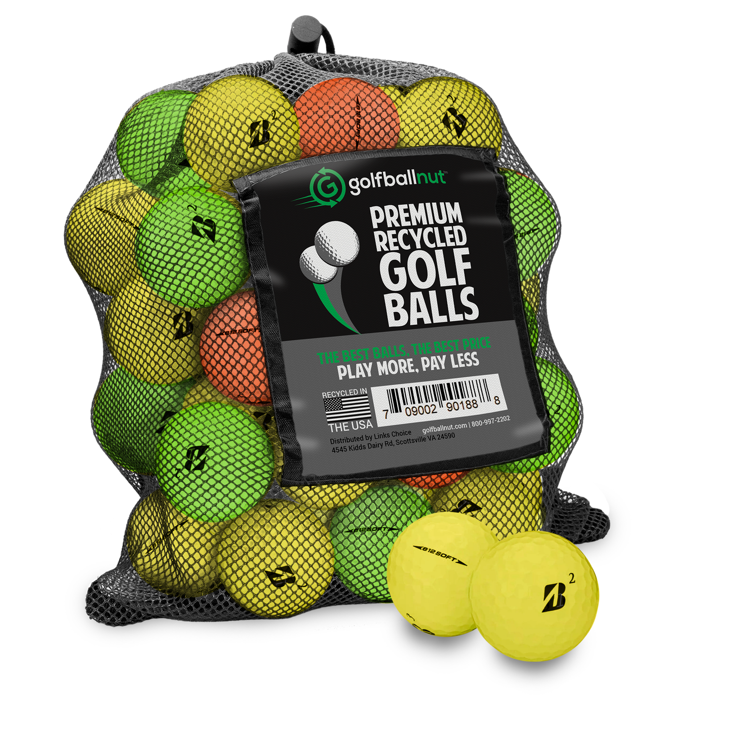 Used Bridgestone Color Mix Golf Balls - Mesh Bag