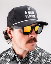 Load image into Gallery viewer, Be A Good Person - Perforated Rope Hat Black

