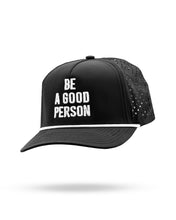 Load image into Gallery viewer, Be A Good Person - Perforated Rope Hat Black
