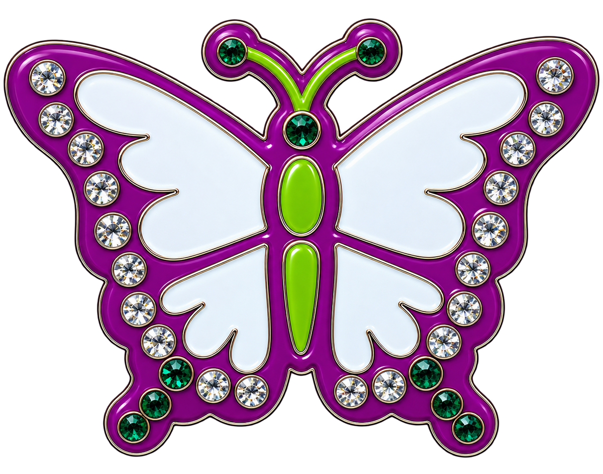 Butterfly Crystal Ball Marker & Hat Clip by ReadyGOLF