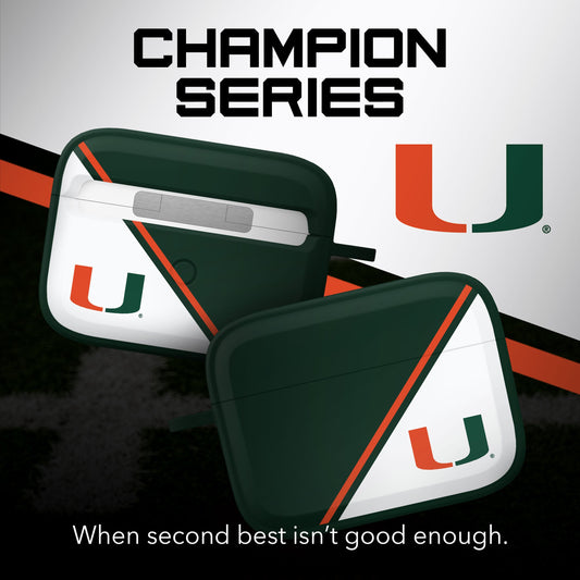Miami Hurricanes HDX Champion Series Apple AirPods Pro 1 & 2 Case Cover