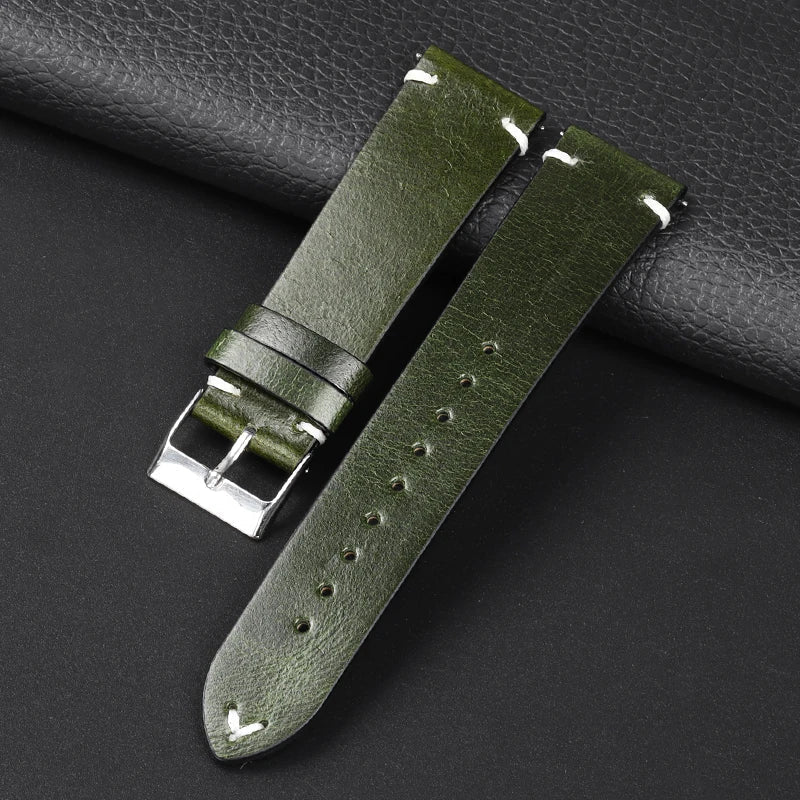 COROS Smartwatch Leather Band Quick Release Retro Oil Wax Calfskin