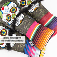 Load image into Gallery viewer, Mustache Sugar Skull - Driver Cover Green Camo

