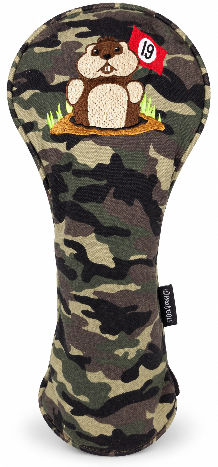 19th Hole Dancing Gopher Camo Embroidered Driver Headcover by ReadyGOLF