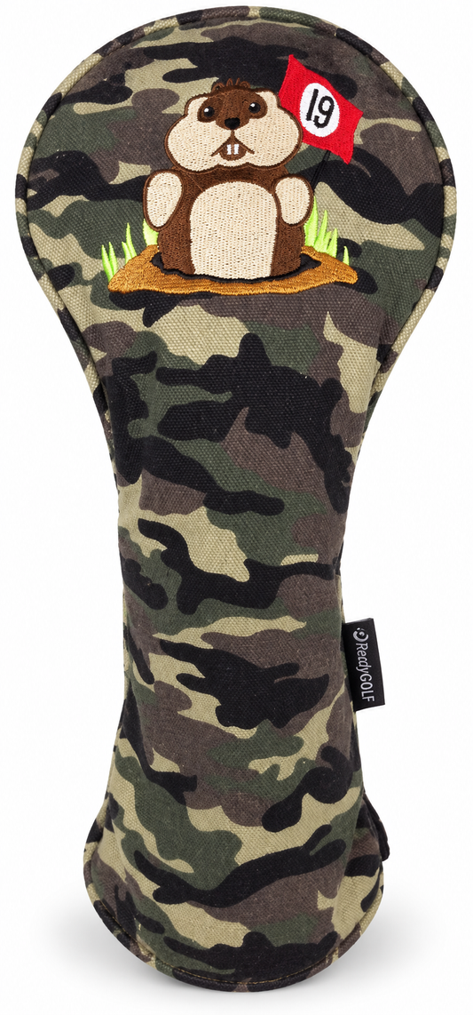 19th Hole Dancing Gopher Camo Embroidered Driver Headcover by ReadyGOLF