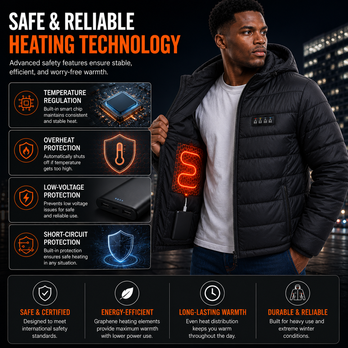 LITEGUEST 27-Zone Heated Down Jacket | 4 Independent Controls
