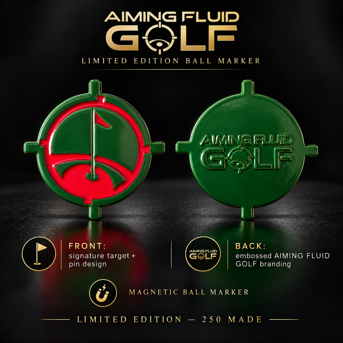 Premium Magnetic Metal Golf Ball Marker