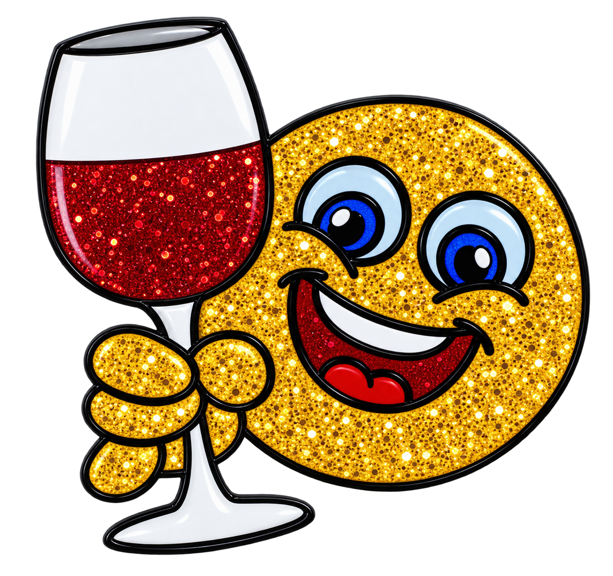 Emoji Cheers Smiley Face Glitter Ball Marker & Hat Clip by ReadyGOLF