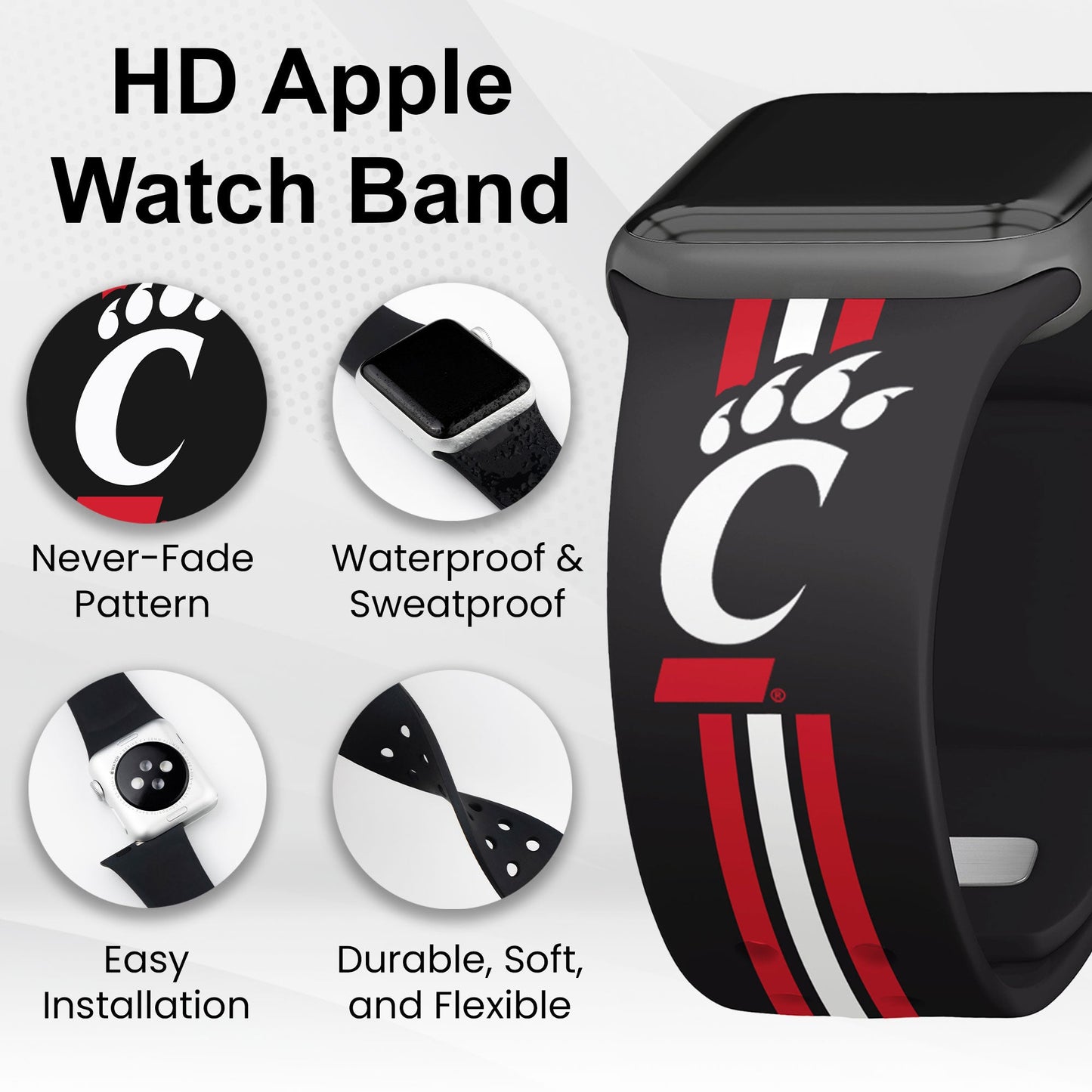 Cincinnati Bearcats HD Apple Watch Band