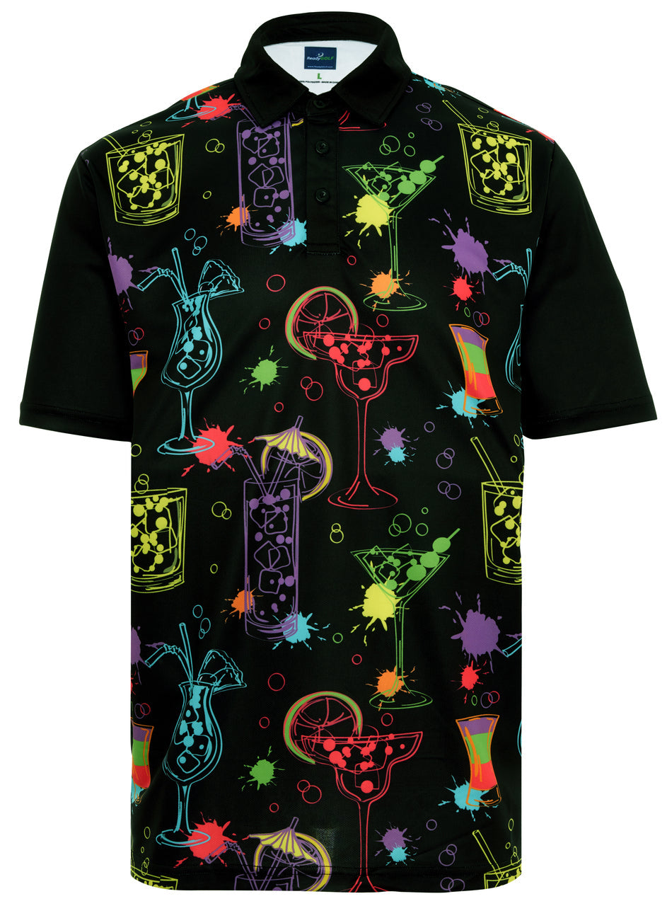 Cocktail Splash Mens Golf Polo Shirt by ReadyGOLF