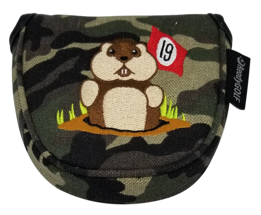 Dancing Gopher Camo Embroidered Mallet Putter Cover by ReadyGOLF