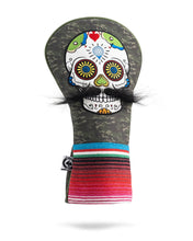 Load image into Gallery viewer, Mustache Sugar Skull - Driver Cover Green Camo
