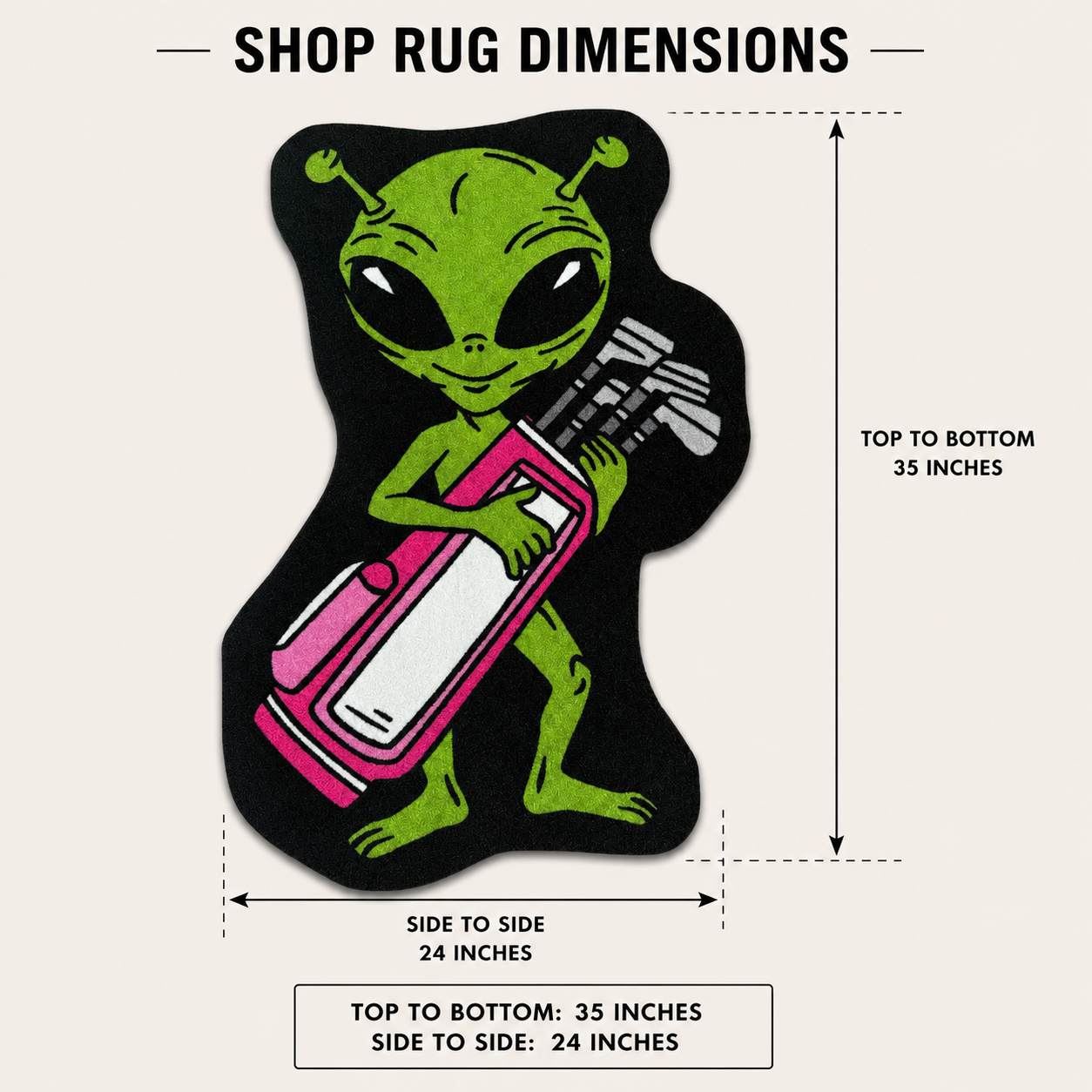 Alien Caddy | Golf Shop Mat | Cart Accessory