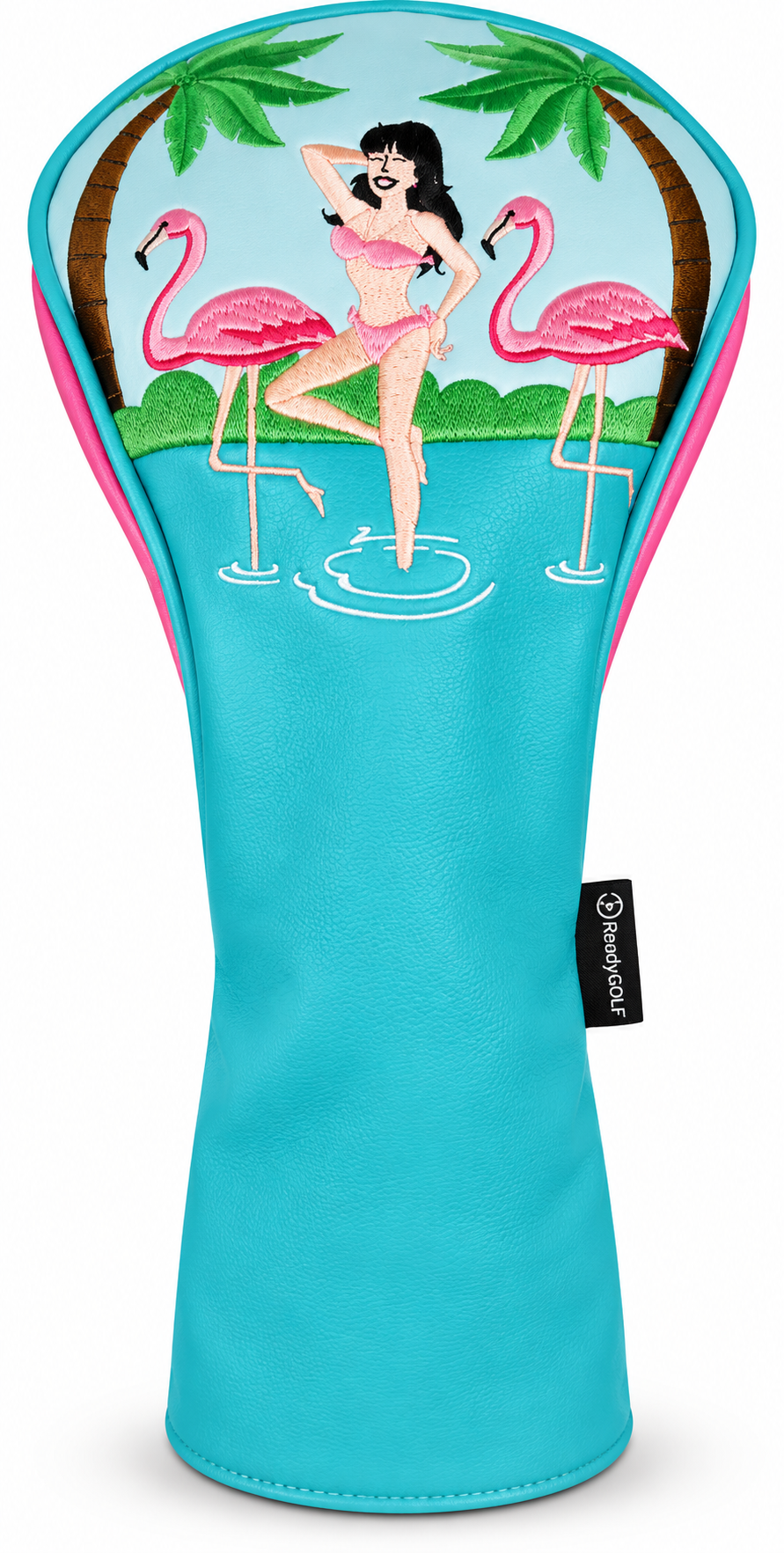 Flamingo Girl Embroidered Headcover by ReadyGOLF - Driver