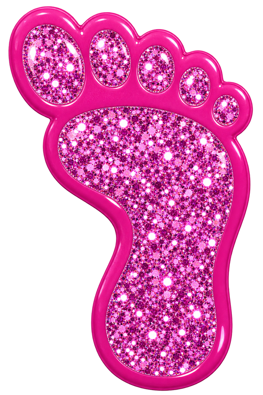 Pink Foot Print Glitter Ball Marker &  Hat Clip by ReadyGOLF