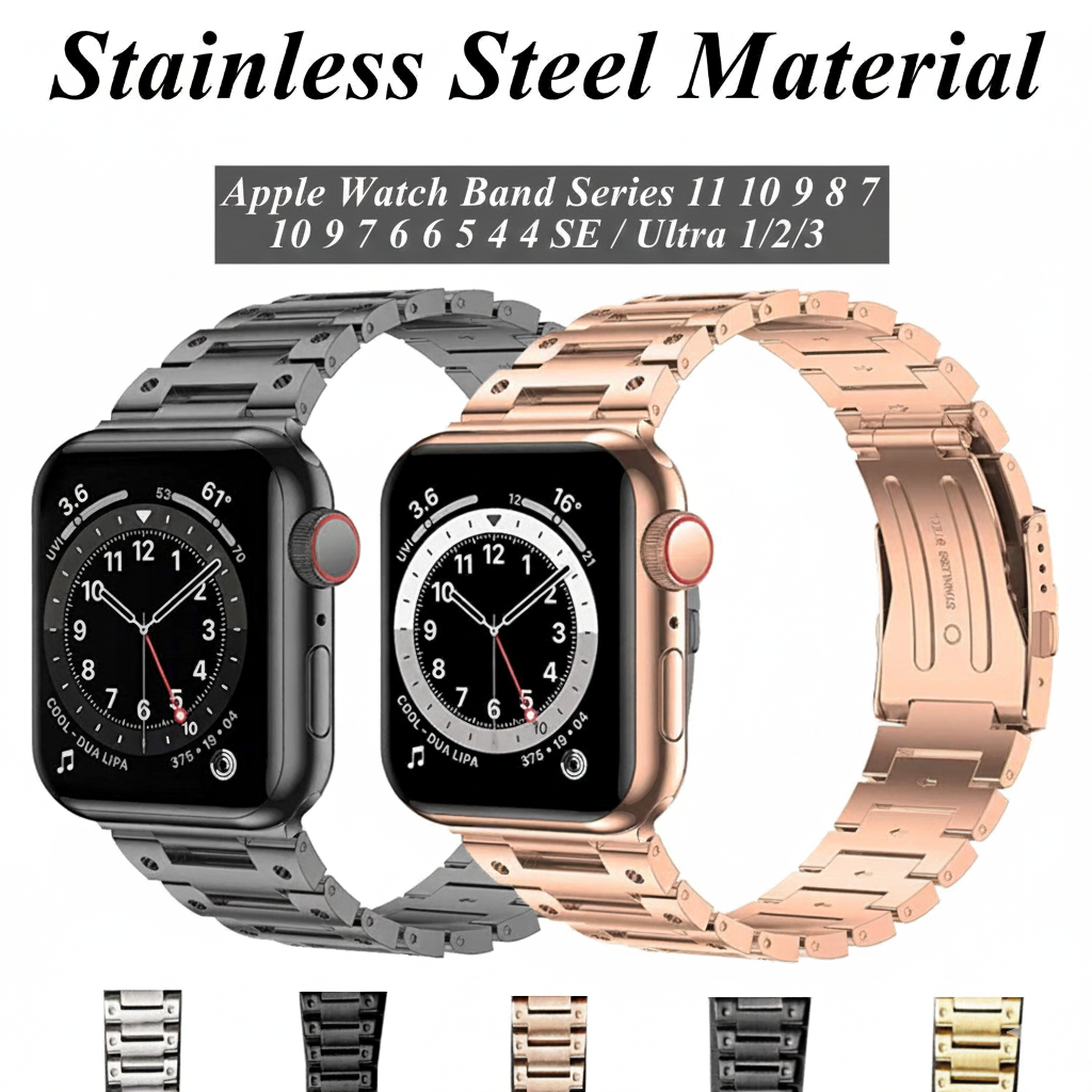 316L Stainless Steel Band for Apple Watch Series 1–11, SE, Ultra 1–3