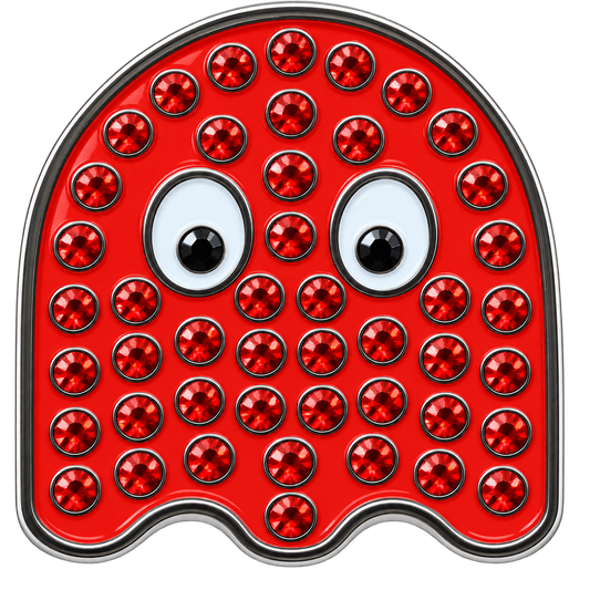 Arcade Red Ghost Crystal Ball Marker & Hat Clip by ReadyGOLF