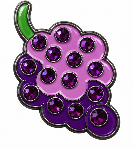 Grapes Ball Marker & Hat Clip with Crystals by ReadyGOLF