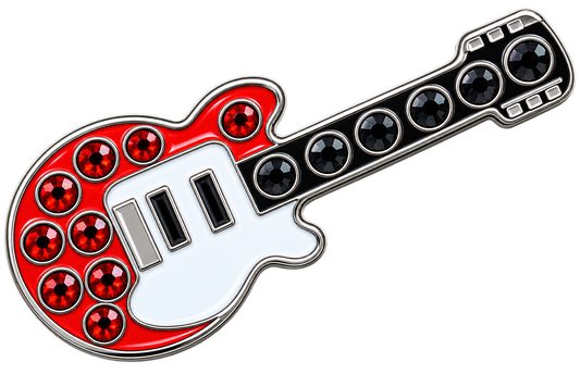 Rock & Roll Guitar Ball Marker & Hat Clip with Crystals by ReadyGOLF