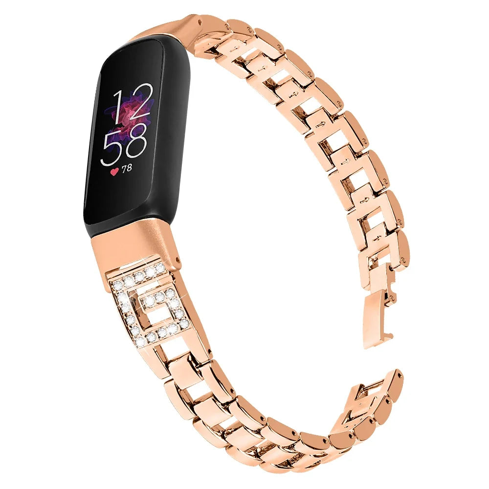 Fitbit Luxe Stainless Steel Bracelet Band with Sparkling G-Links