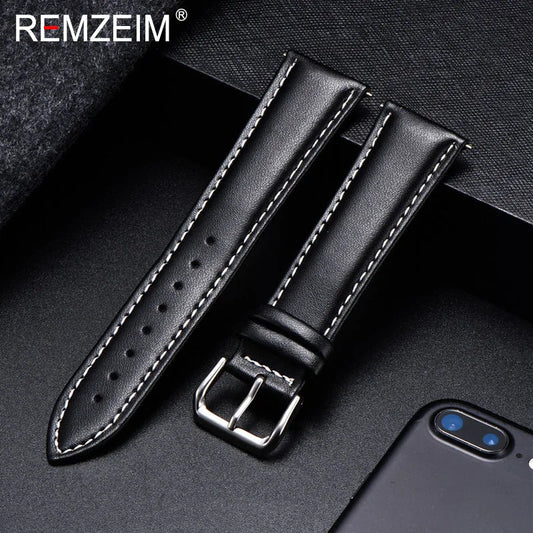 OnePlus Leather Watch Band, Soft Calfskin Strap with Silver Buckle
