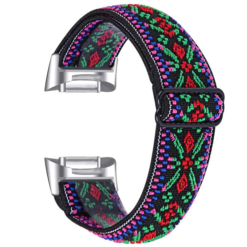 Fitbit Charge 6 5 Nylon Strap - Elastic Sport Fabric Design