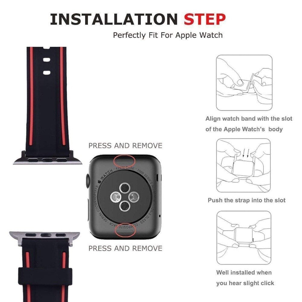 Sport Soft Silicone Strap For Apple Watch - Comfort & Style
