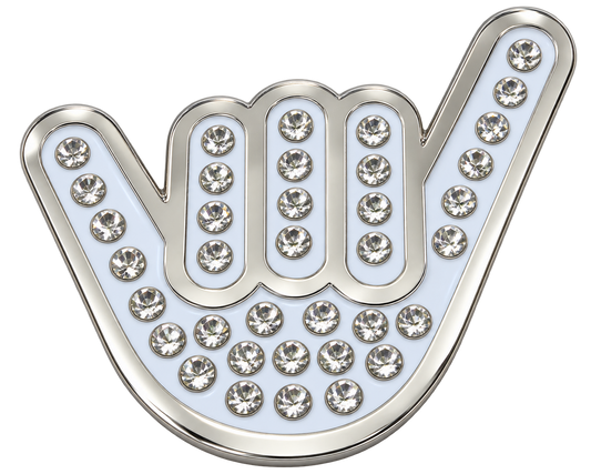Hang Loose Shaka Sign Crystal Ball Marker & Hat Clip by ReadyGOLF