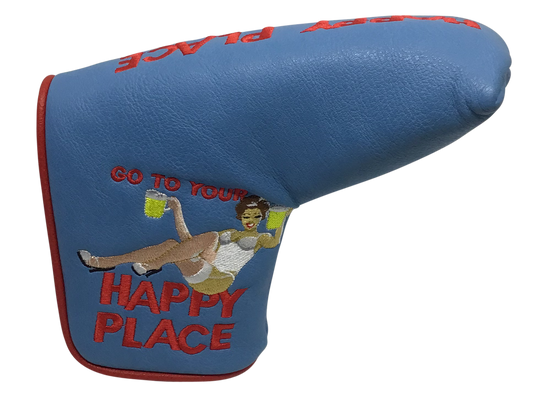 Happy Place Embroidered Putter Cover - Blade by ReadyGOLF