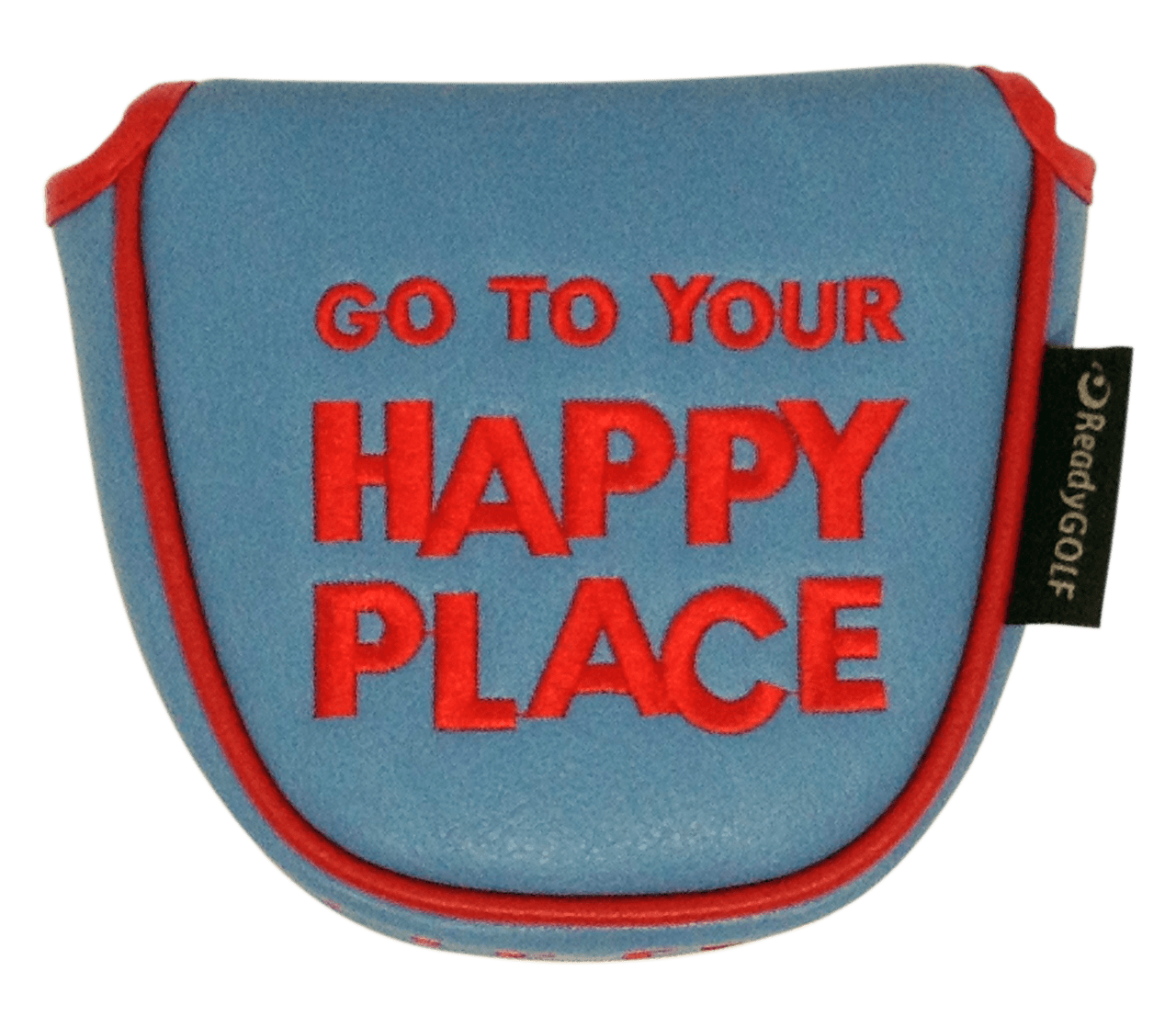 Happy Place Embroidered Mallet Putter Cover by ReadyGOLF