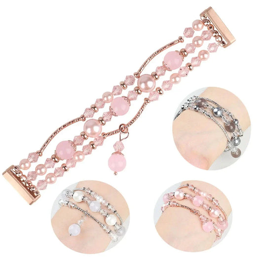 Fitbit Versa 4, Versa 3, Sense 2 & Sense Pearl Beaded Bracelet Band