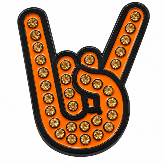 Hook 'Em Horns Hand Gesture Crystal Ball Marker & Hat Clip by ReadyGOLF