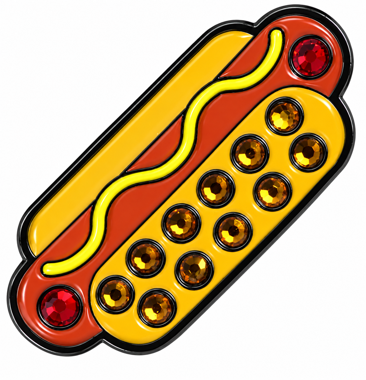 Hot Dog Ball Marker & Hat Clip with Crystals by ReadyGOLF