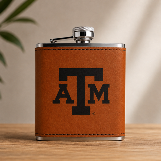 Texas A&M Leather Flask