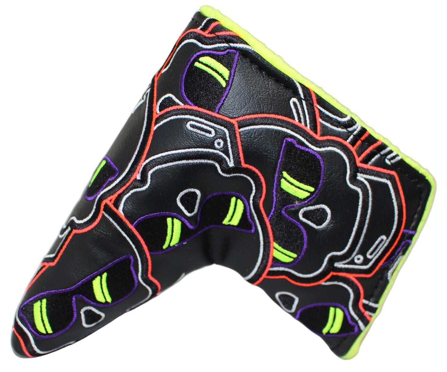 Swag Golf - Stacked Skull Golf Eclipse Black & Yellow Multicolor Blade Putter Headcover