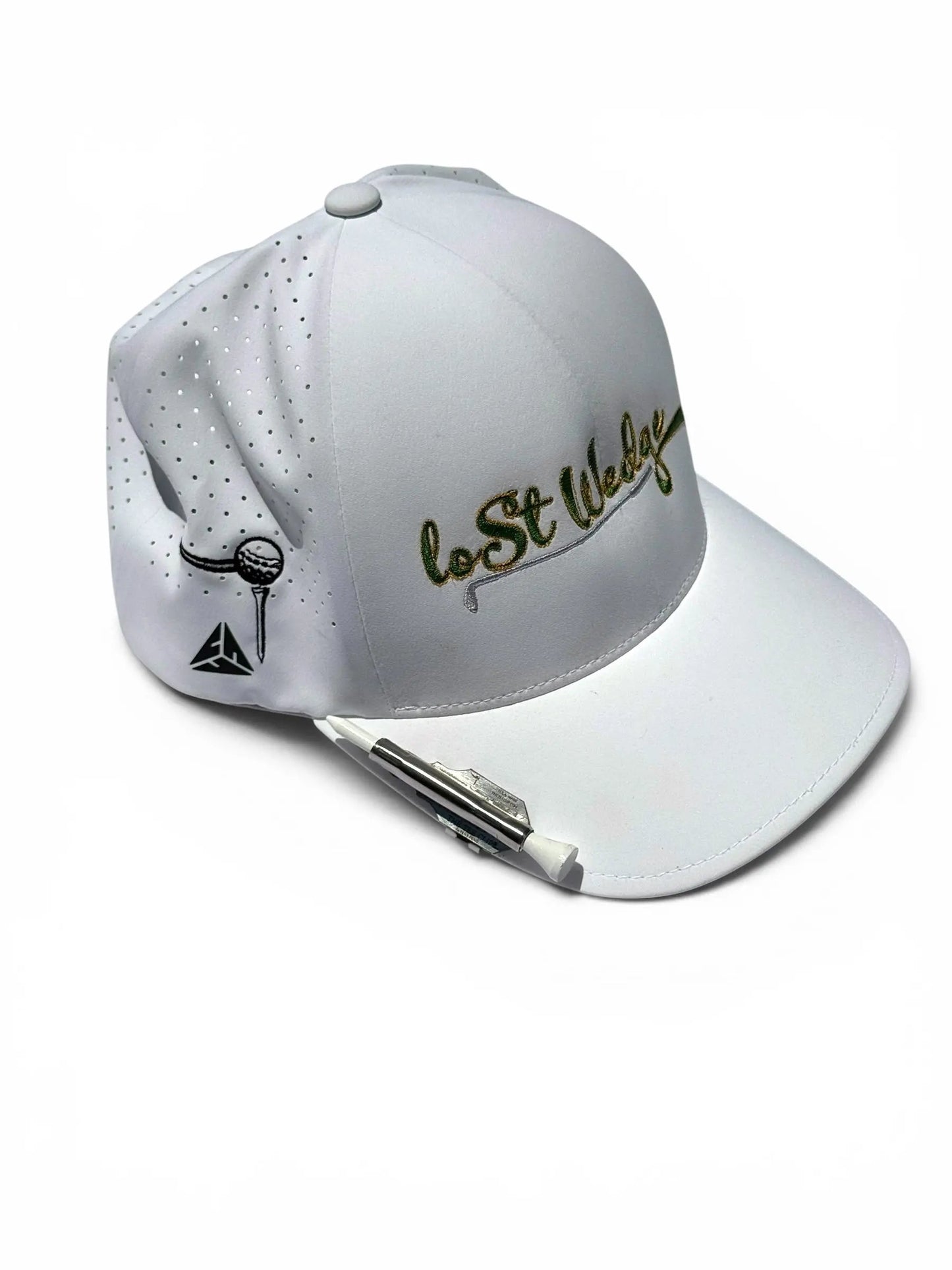 Lost Wedge™ Official Logo Performance Golf Hat White