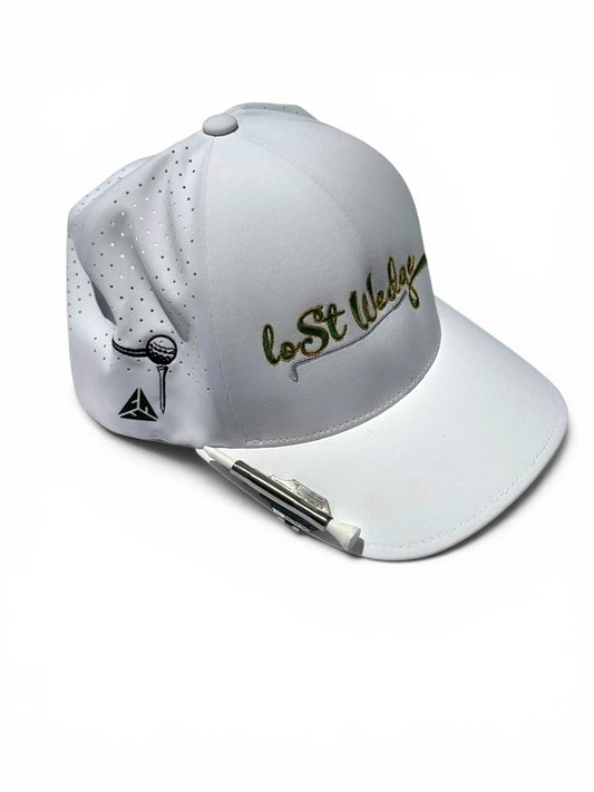 Lost Wedge™ Official Logo Performance Golf Hat White