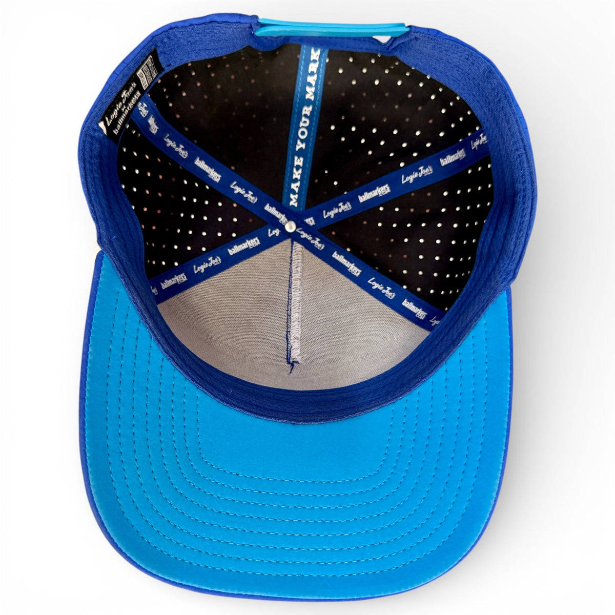 Water Ball Golf Hat | Snapback Cap | Built-in Magnetic Ball Marker Holder + Marker Included | Adjustable Blue