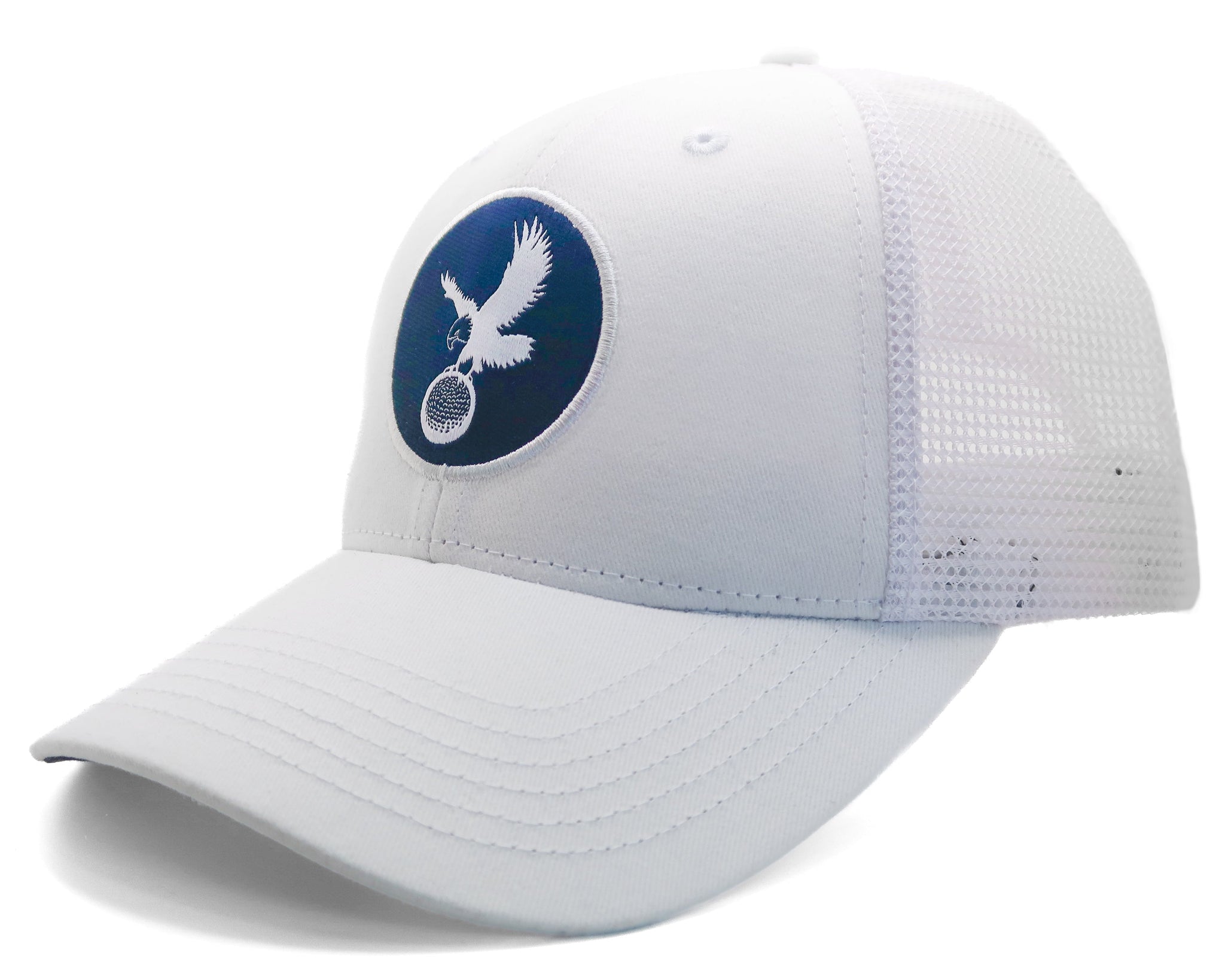Trucker Hat - White/White w/ Navy Icon – LXIX GOLF CLUB