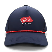 Load image into Gallery viewer, Blue Baseball Hat w/ Red Rope - Flag Logo
