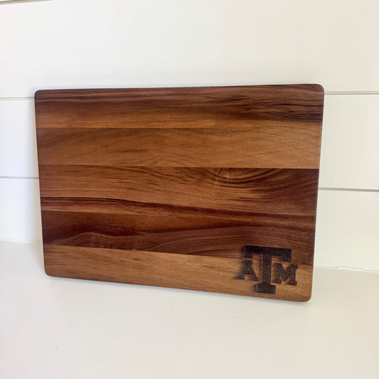 Texas A&M Walnut or Maple Hardwood Cutting Boards