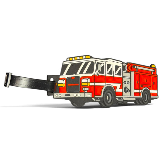 Fire Truck Clip-On Tag | Multi-Use Bag Tag, Travel Tag, Golf Accessory
