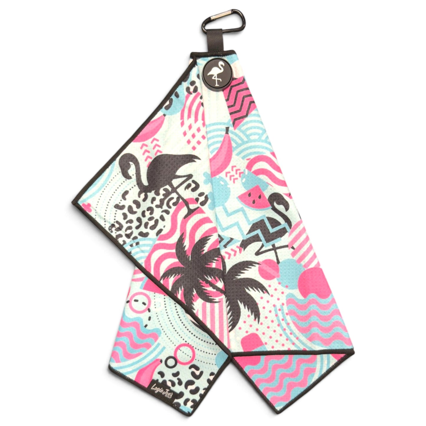 Exotic Flock Golf Towel | 24” x 16” Microfiber Towel | Magnetic Clip & Carabiner | Premium Golf Accessory