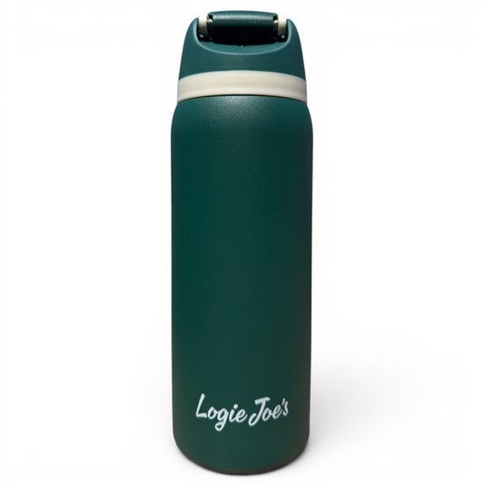 Hydration Bottle – The Longhorn | 32oz Insulated Stainless Steel | Flip Straw Lid w/ Handle