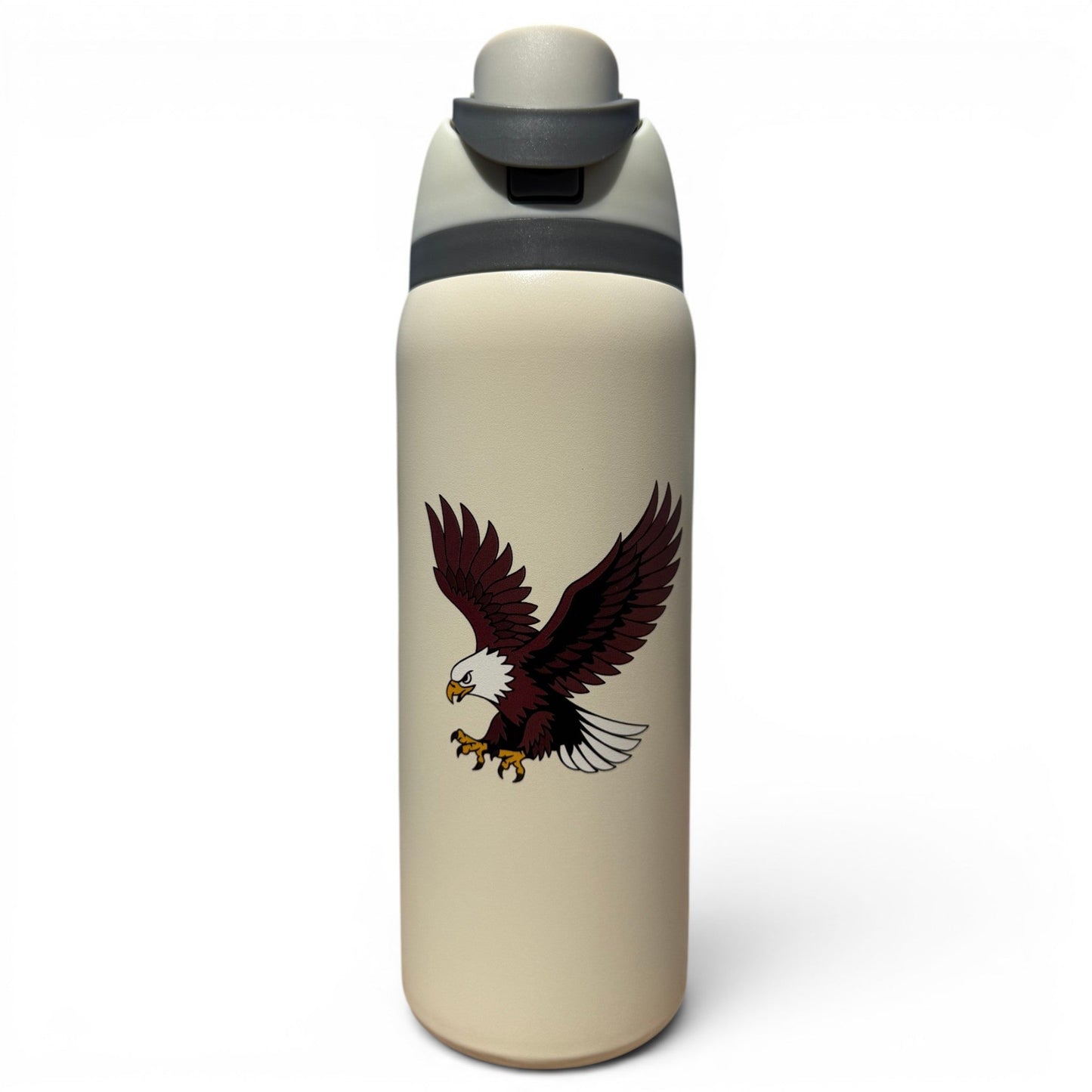 Hydration Bottle – Eagle | 32oz Insulated Stainless Steel | Flip Straw Lid w/ Handle