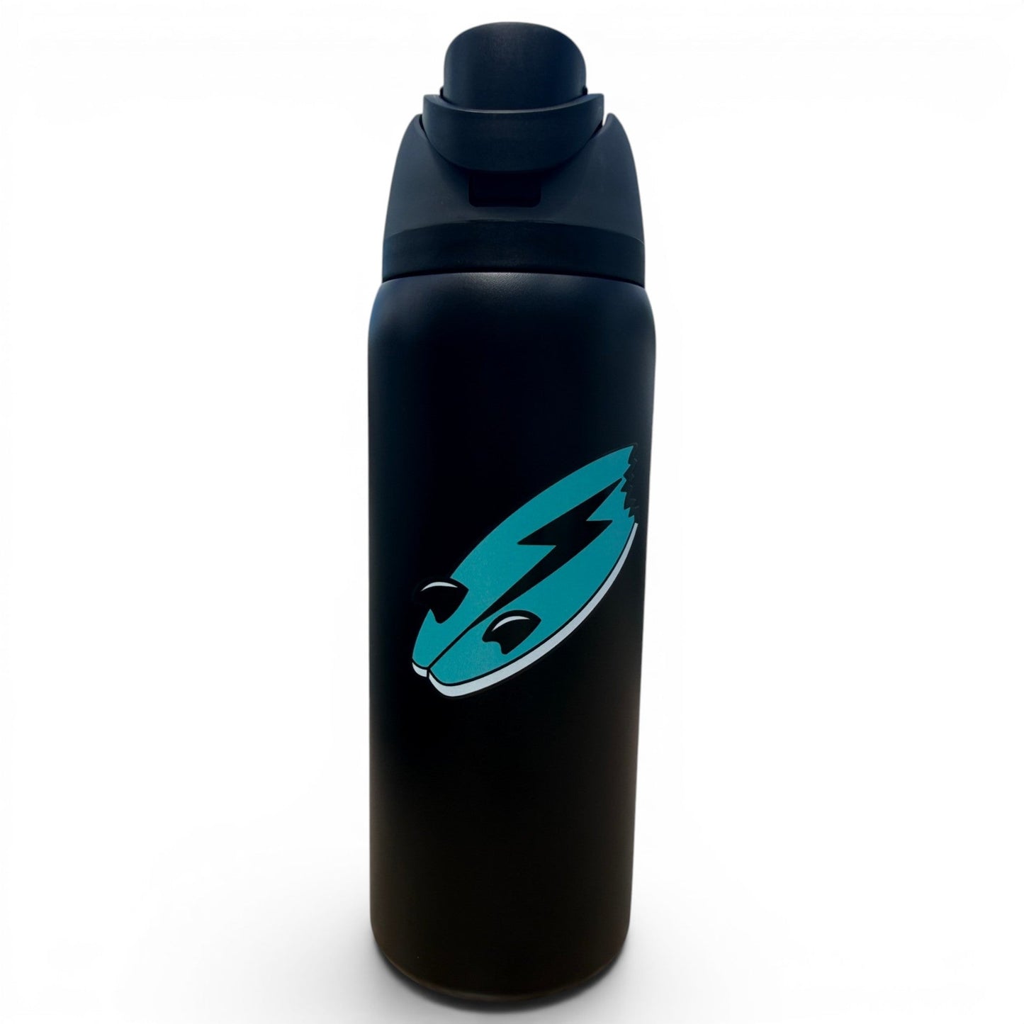Hydration Bottle – Shark Bite | 32oz Insulated Stainless Steel | Flip Straw Lid w/ Handle