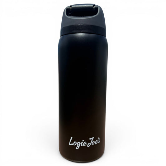 Hydration Bottle – Shark Bite | 32oz Insulated Stainless Steel | Flip Straw Lid w/ Handle