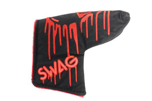 Swag Golf - Melting Skull Black & Red *opened* Blade Putter Headcover
