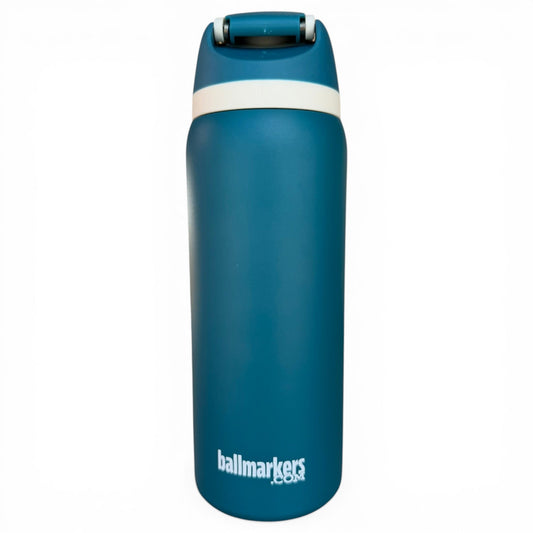 Hydration Bottle – Tiki Bear | 32oz Insulated Stainless Steel | Flip Straw Lid w/ Handle