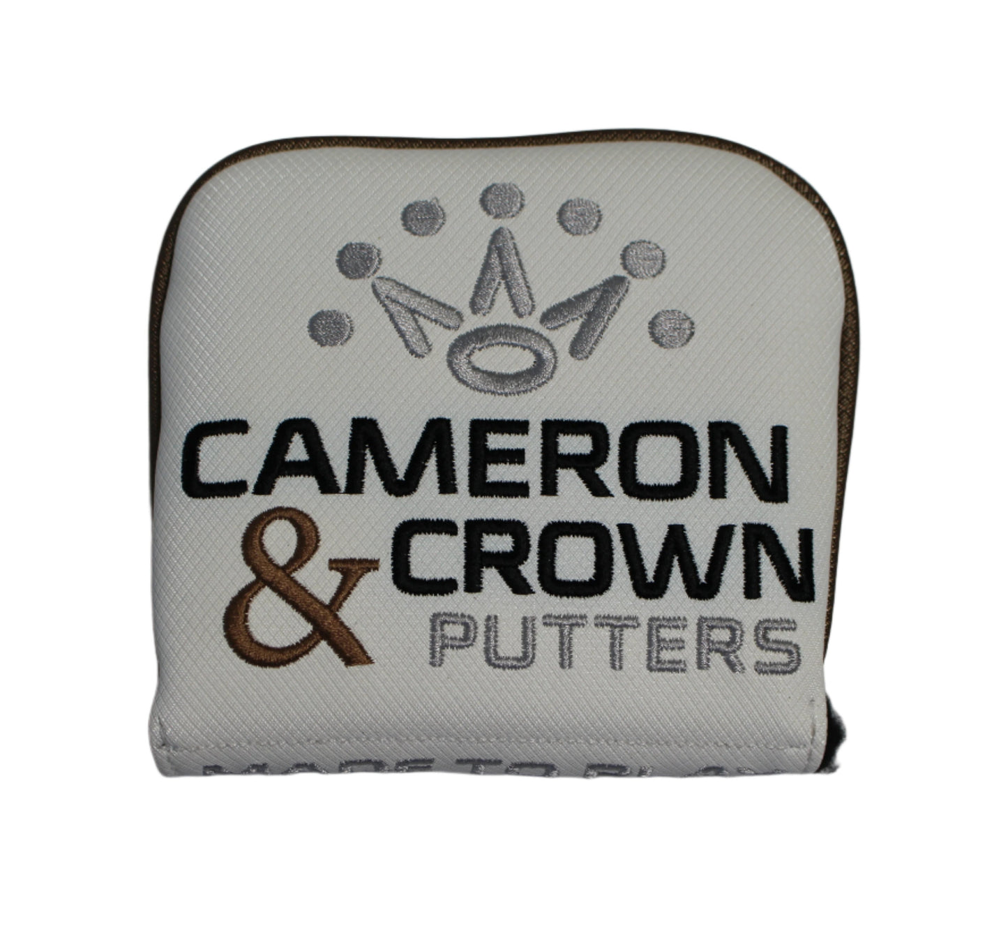 Scotty Cameron - Cameron & Crown "Made to Play" White/Brown Left Hand Mid-Square Mallet Putter Headcover